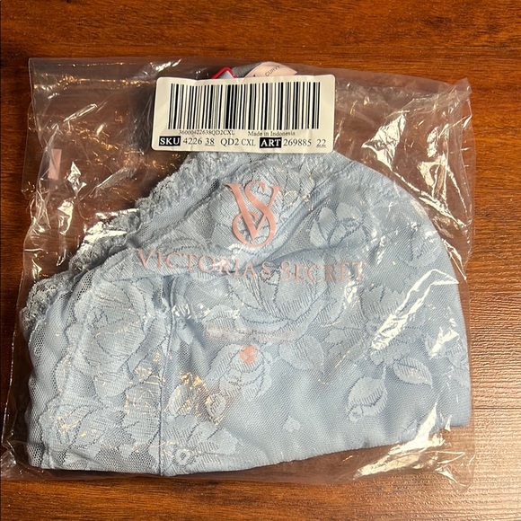 Victoria’s Secret baby blue Heart Bloom Lace Curvy Bralette size Curvy XL bra - Picture 2 of 10